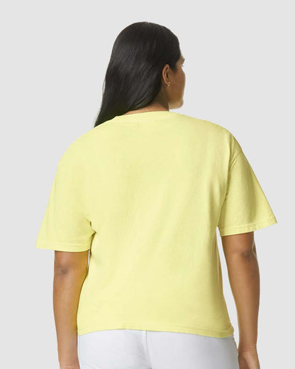 Comfort Colors 1717 Unisex Garment-Dyed Heavyweight T-Shirt - Neon Lemon - On Model Back