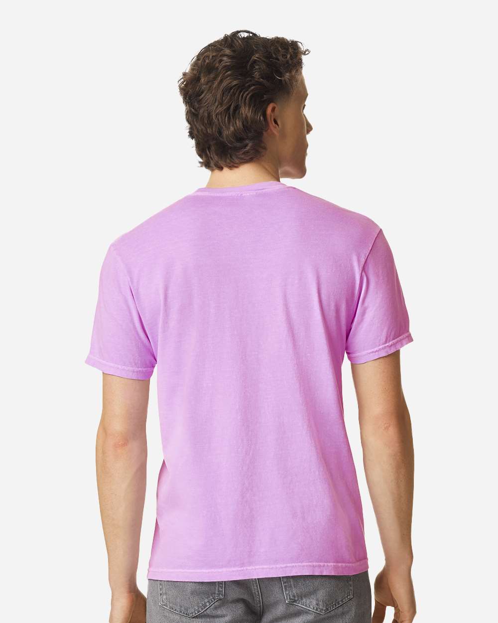Comfort Colors 1717 Unisex Garment-Dyed Heavyweight T-Shirt - Neon Violet - On Model Back