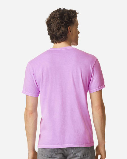 Comfort Colors 1717 Unisex Garment-Dyed Heavyweight T-Shirt - Neon Violet - On Model Back