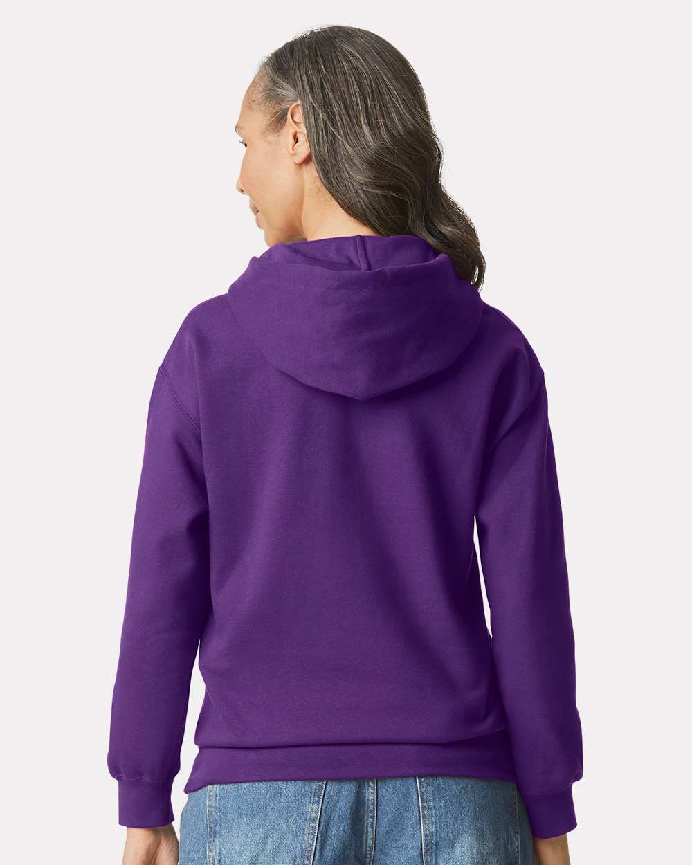 Gildan SF500 Unisex Softstyle® Midweight Hooded Sweatshirt - Purple - On Model Back