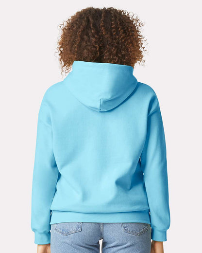 Gildan SF500 Unisex Softstyle® Midweight Hooded Sweatshirt - Sky - On Model Back