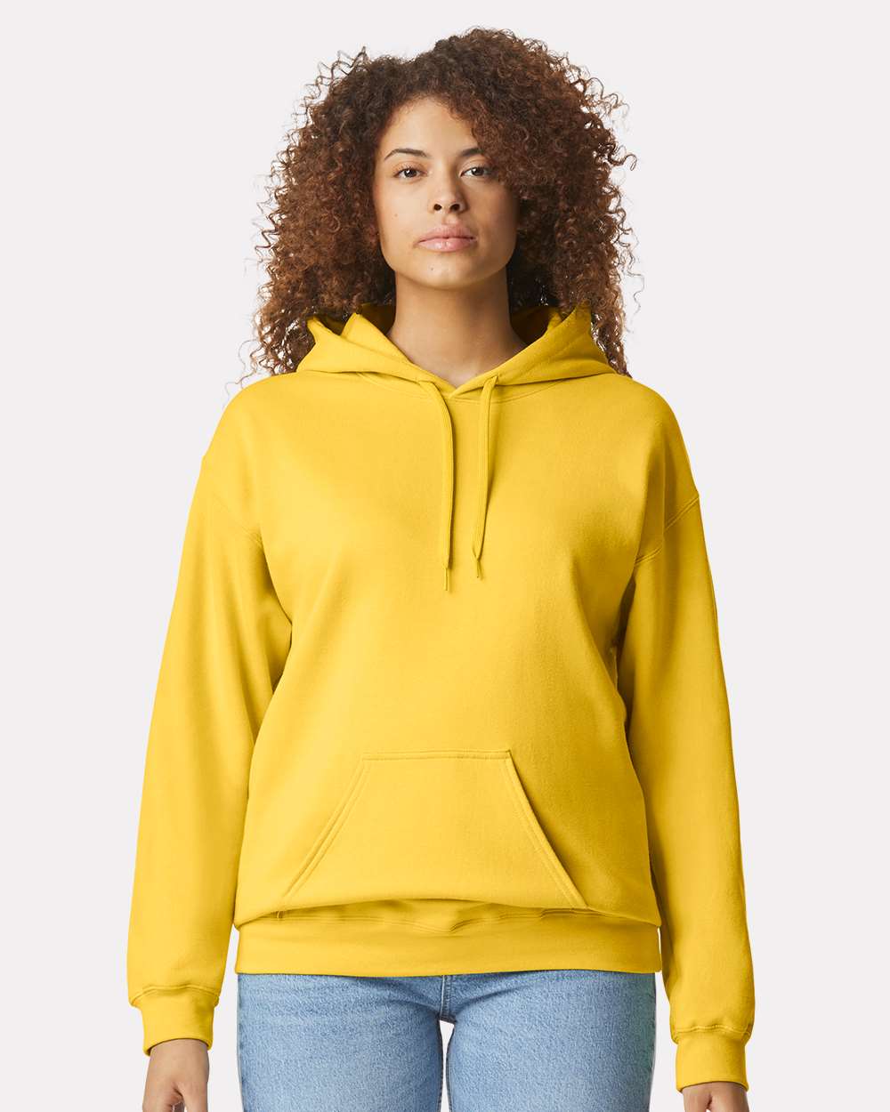 Gildan SF500 Unisex Softstyle® Midweight Hooded Sweatshirt - Daisy - On Model Front