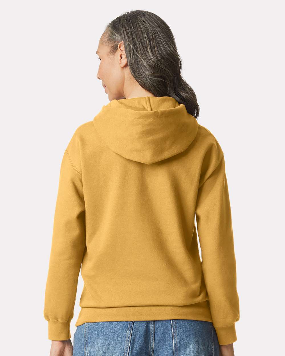 Gildan SF500 Unisex Softstyle® Midweight Hooded Sweatshirt - Mustard - On Model Back