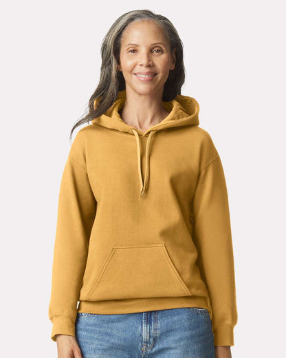 Gildan SF500 Unisex Softstyle® Midweight Hooded Sweatshirt - Mustard - On Model Front
