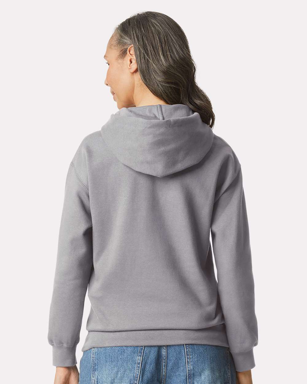 Gildan SF500 Unisex Softstyle® Midweight Hooded Sweatshirt - Cement - On Model Back