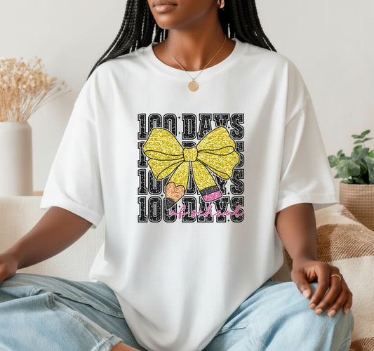100 DAYS OF SCHOOL Glitter – 100 Days of School DTF Transfer
