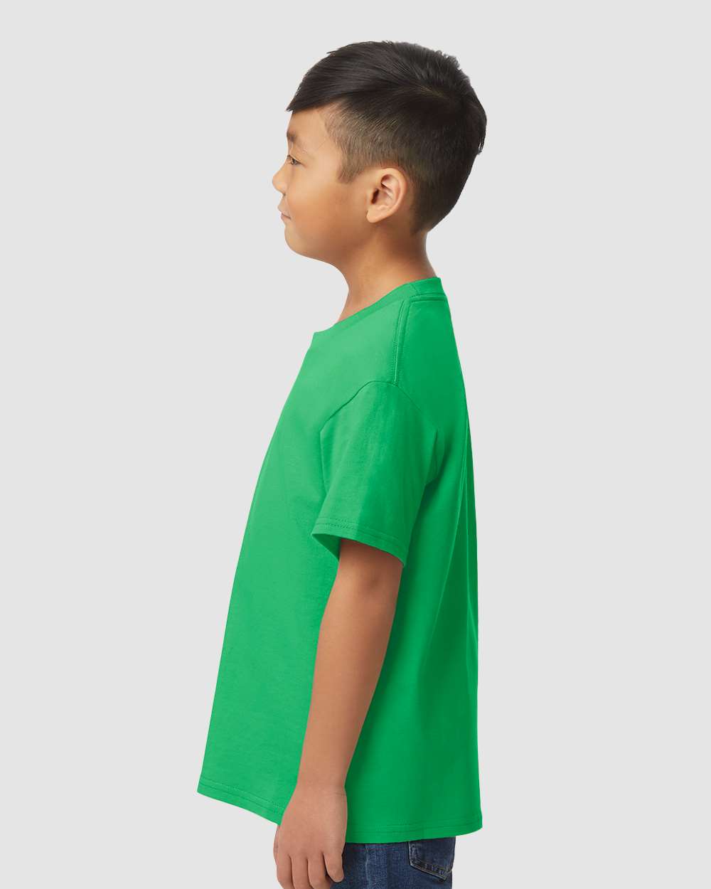 Gildan 65000B Youth Softstyle® Midweight T-Shirt - Irish Green - On Model Side