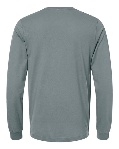 BELLA + CANVAS 3501 Unisex Jersey Long Sleeve Tee - Blue Storm - Back View