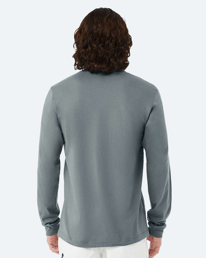 BELLA + CANVAS 3501 Unisex Jersey Long Sleeve Tee - Blue Storm - On Model Back