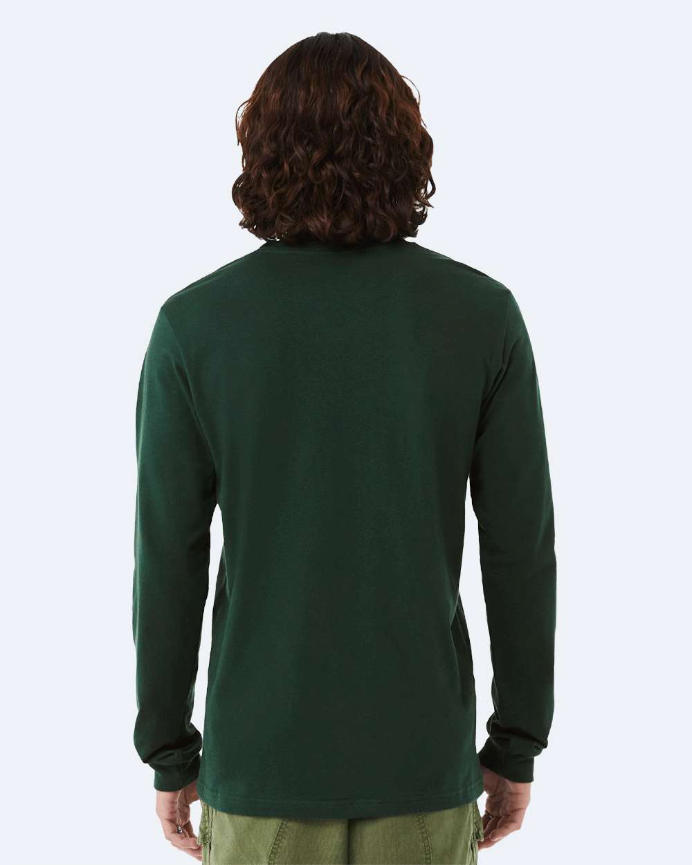 BELLA + CANVAS 3501 Unisex Jersey Long Sleeve Tee - Forest - On Model Back