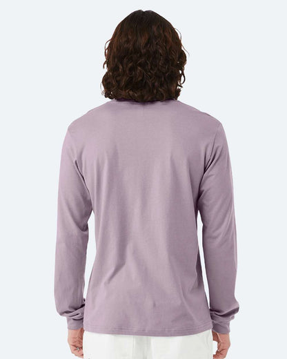 BELLA + CANVAS 3501 Unisex Jersey Long Sleeve Tee - Light Violet - On Model Back