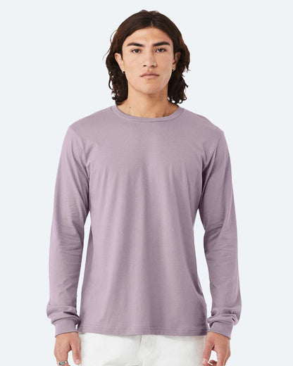 BELLA + CANVAS 3501 Unisex Jersey Long Sleeve Tee - Light Violet - On Model Front