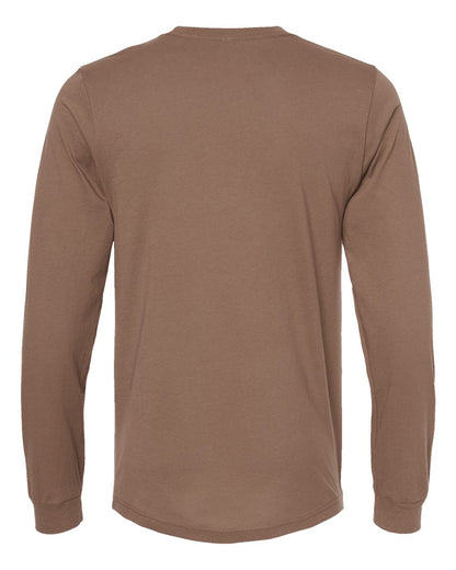 BELLA + CANVAS 3501 Unisex Jersey Long Sleeve Tee - Vintage Brown - Back View
