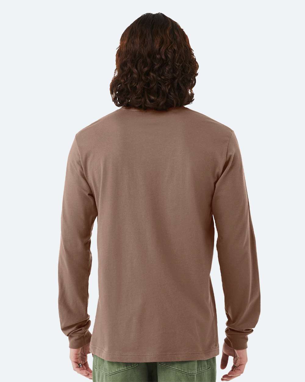BELLA + CANVAS 3501 Unisex Jersey Long Sleeve Tee - Vintage Brown - On Model Back