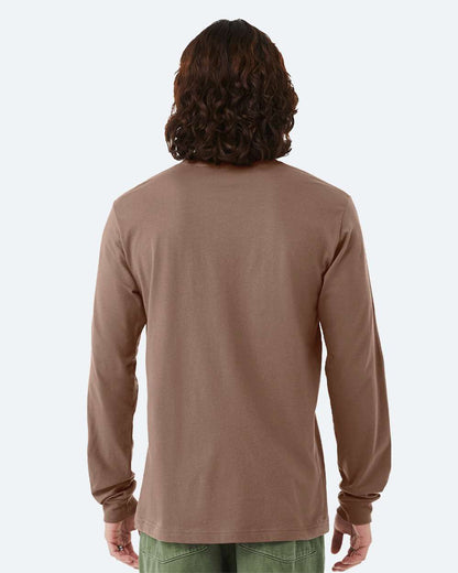 BELLA + CANVAS 3501 Unisex Jersey Long Sleeve Tee - Vintage Brown - On Model Back