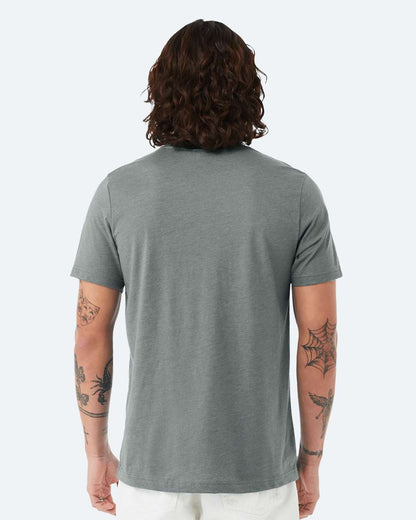 BELLA + CANVAS 3001CVC CVC Jersey Tee - Heather Blue Storm - On Model Back