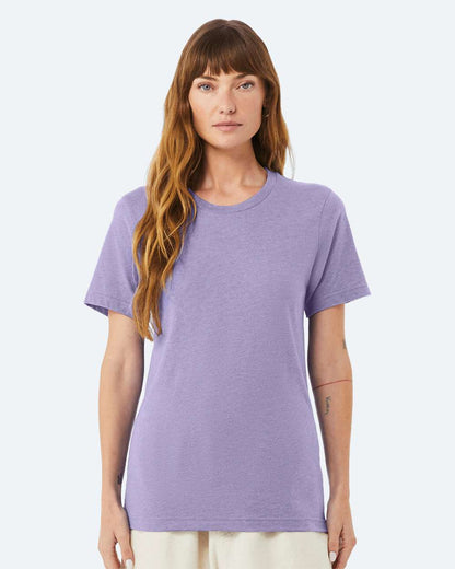 BELLA + CANVAS 3001CVC CVC Jersey Tee - Heather Dark Lavender - On Model Front