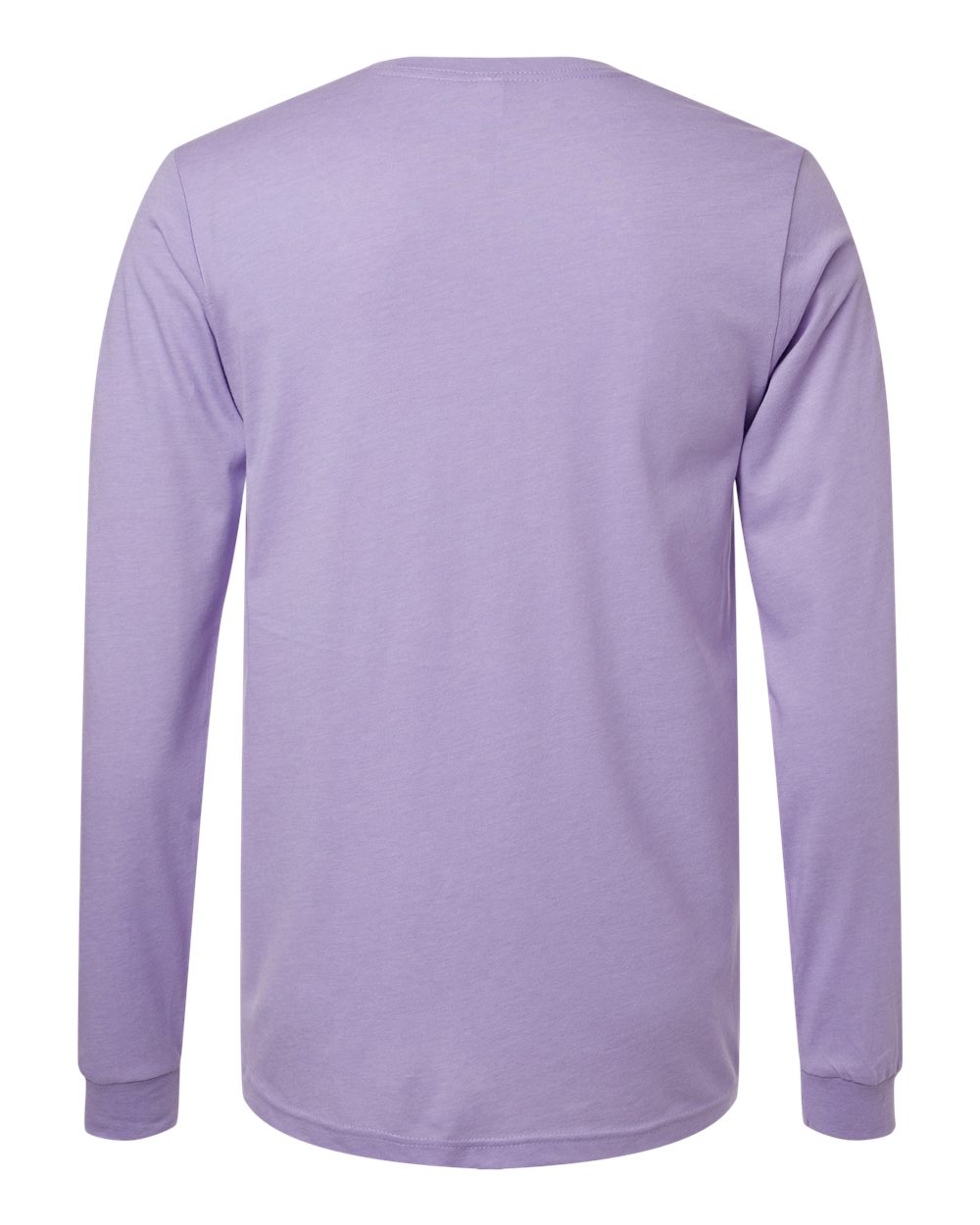 BELLA + CANVAS 3501CVC Heather CVC Long Sleeve Tee - Heather Dark Lavender - Back View
