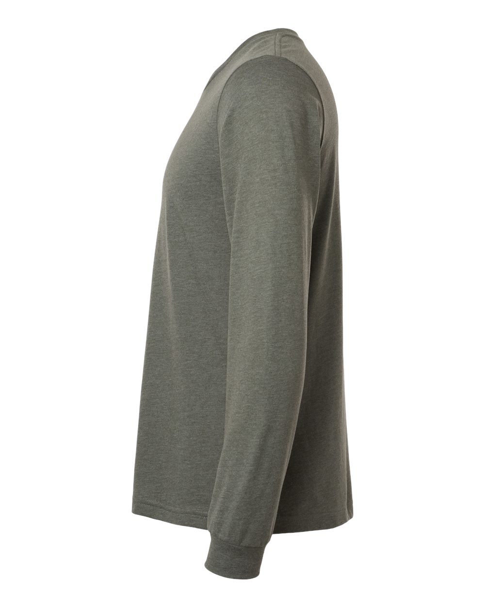 BELLA + CANVAS 3501CVC Heather CVC Long Sleeve Tee - Heather Military Green - Direct Side