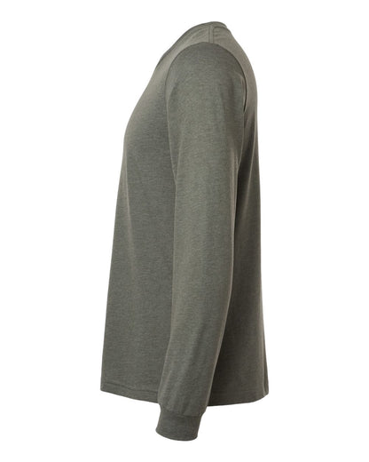 BELLA + CANVAS 3501CVC Heather CVC Long Sleeve Tee - Heather Military Green - Direct Side