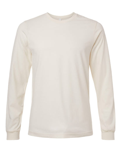 BELLA + CANVAS 3501CVC Heather CVC Long Sleeve Tee - Heather Natural - Front View