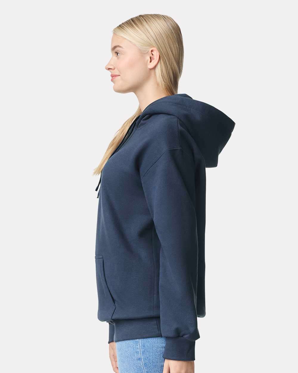 Gildan 19500 Unisex Hammer™ Maxweight Hooded Sweatshirt - Blue Dusk - On Model Side