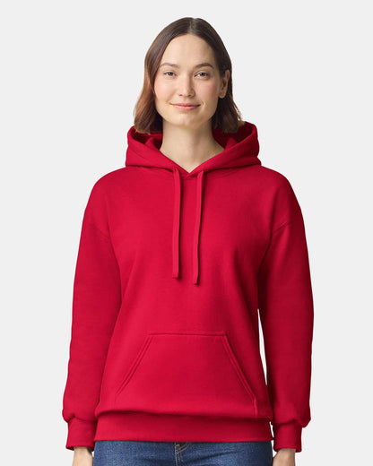Gildan 19500 Unisex Hammer™ Maxweight Hooded Sweatshirt - Cherry Red - On Model Front