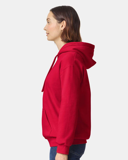 Gildan 19500 Unisex Hammer™ Maxweight Hooded Sweatshirt - Cherry Red - On Model Side