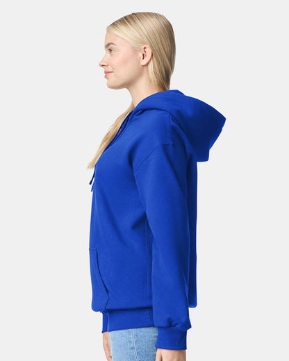 Gildan 19500 Unisex Hammer™ Maxweight Hooded Sweatshirt - Deep Royal - On Model Side