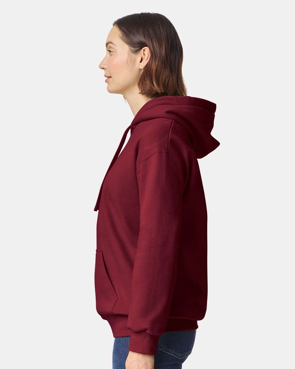 Gildan 19500 Unisex Hammer™ Maxweight Hooded Sweatshirt - Garnet - On Model Side