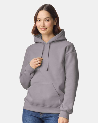 Gildan 19500 Unisex Hammer™ Maxweight Hooded Sweatshirt - Gravel - On Model Front