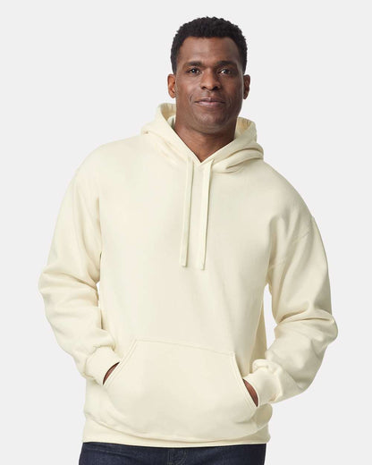 Gildan 19500 Unisex Hammer™ Maxweight Hooded Sweatshirt - Off White - On Model Front