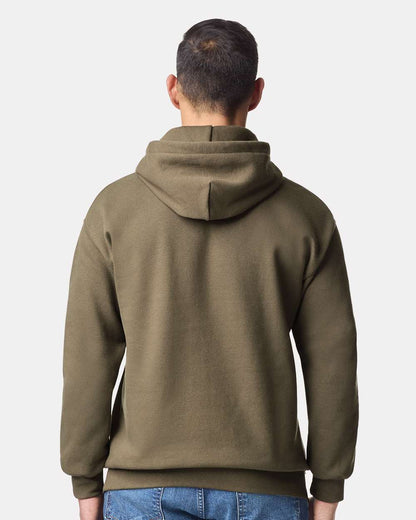 Gildan 19500 Unisex Hammer™ Maxweight Hooded Sweatshirt - Olive - On Model Back