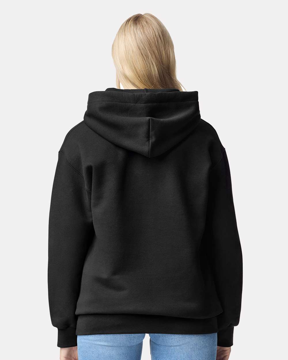 Gildan 19500 Unisex Hammer™ Maxweight Hooded Sweatshirt - Pitch Black - On Model Back