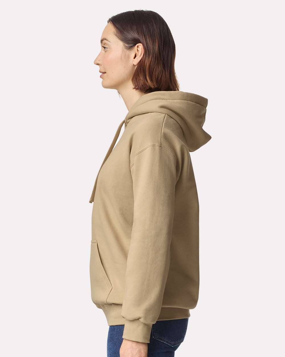 Gildan 19500 Unisex Hammer™ Maxweight Hooded Sweatshirt - Tan - On Model Side