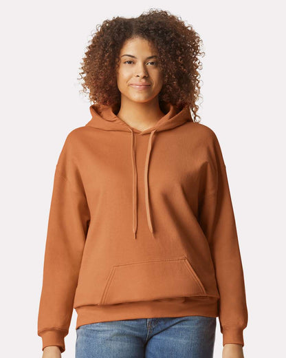 Gildan SF500 Unisex Softstyle® Midweight Hooded Sweatshirt - Texas Orange - On Model Front