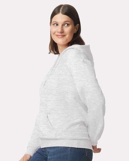 Gildan SF500 Unisex Softstyle® Midweight Hooded Sweatshirt - Ash - On Model Side
