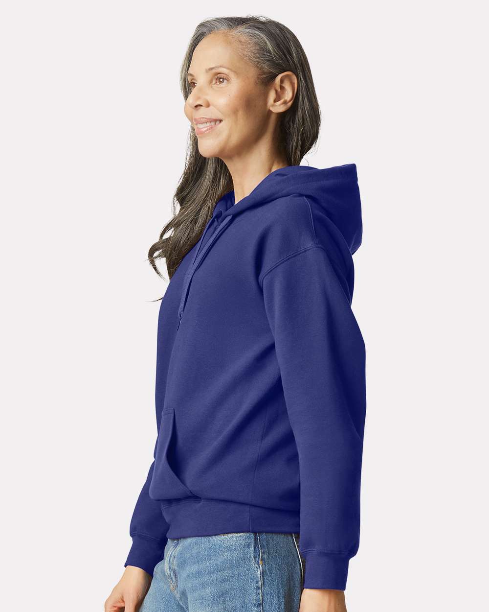Gildan SF500 Unisex Softstyle® Midweight Hooded Sweatshirt - Cobalt - On Model Side