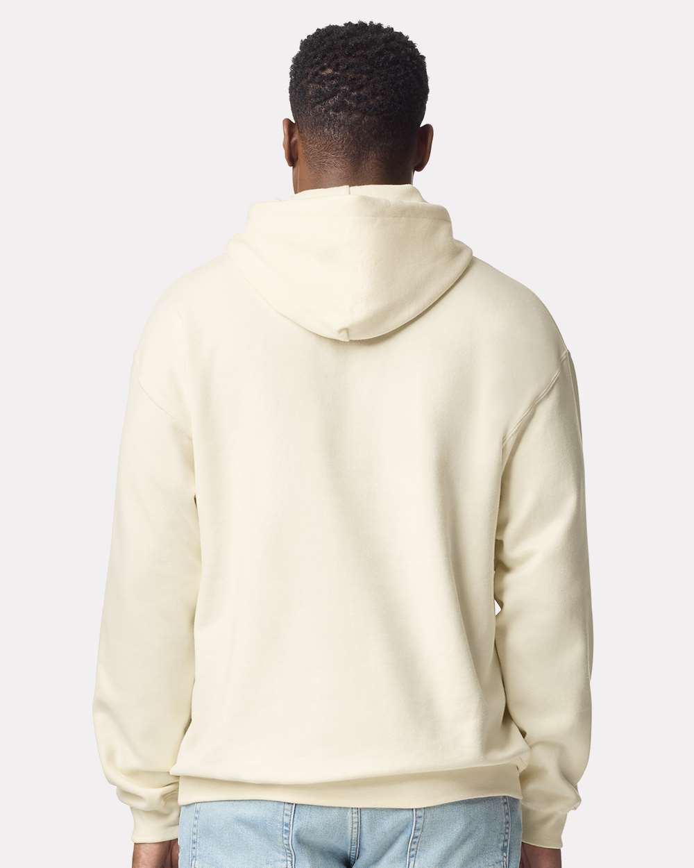 Gildan SF500 Unisex Softstyle® Midweight Hooded Sweatshirt - Off White - On Model Back