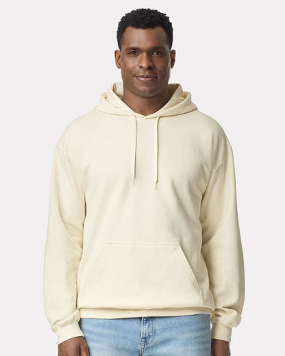 Gildan SF500 Unisex Softstyle® Midweight Hooded Sweatshirt - Off White - On Model Front