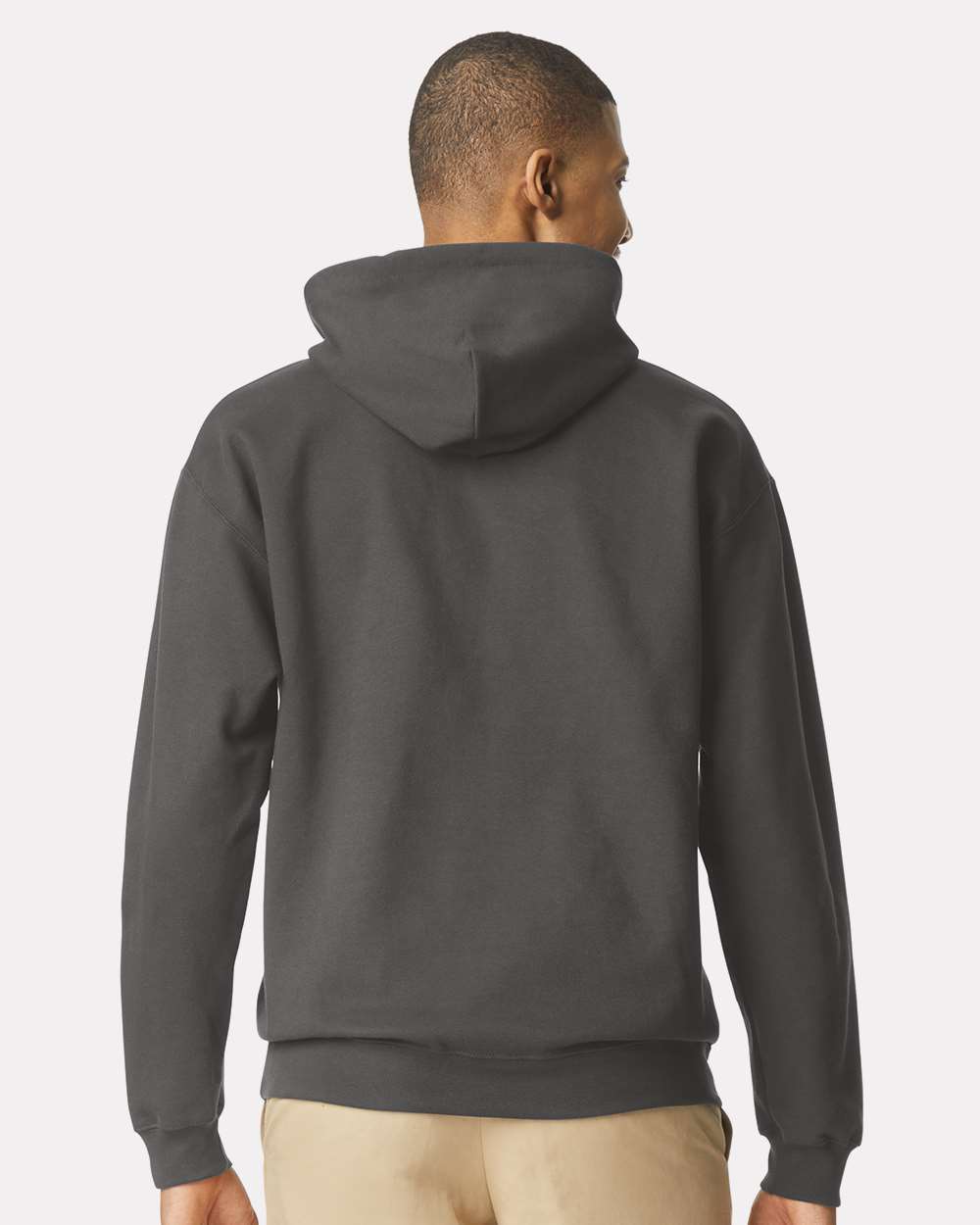 Gildan SF500 Unisex Softstyle® Midweight Hooded Sweatshirt - Smoke - On Model Back
