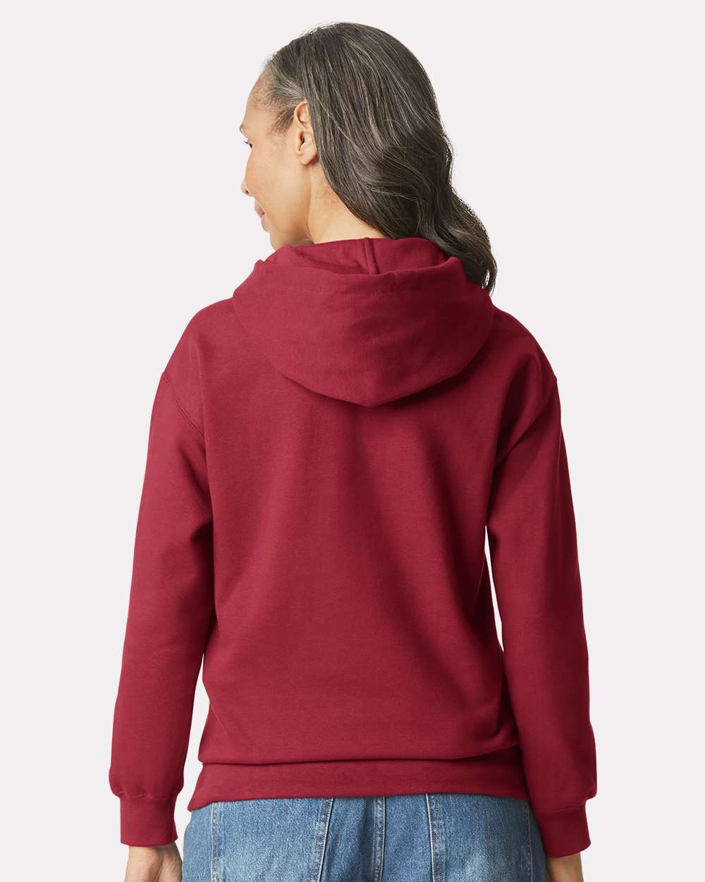 Gildan SF500 Unisex Softstyle® Midweight Hooded Sweatshirt - Cardinal - On Model Back