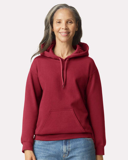 Gildan SF500 Unisex Softstyle® Midweight Hooded Sweatshirt - Cardinal - On Model Front