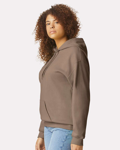 Gildan SF500 Unisex Softstyle® Midweight Hooded Sweatshirt - Brown Savana - On Model Side