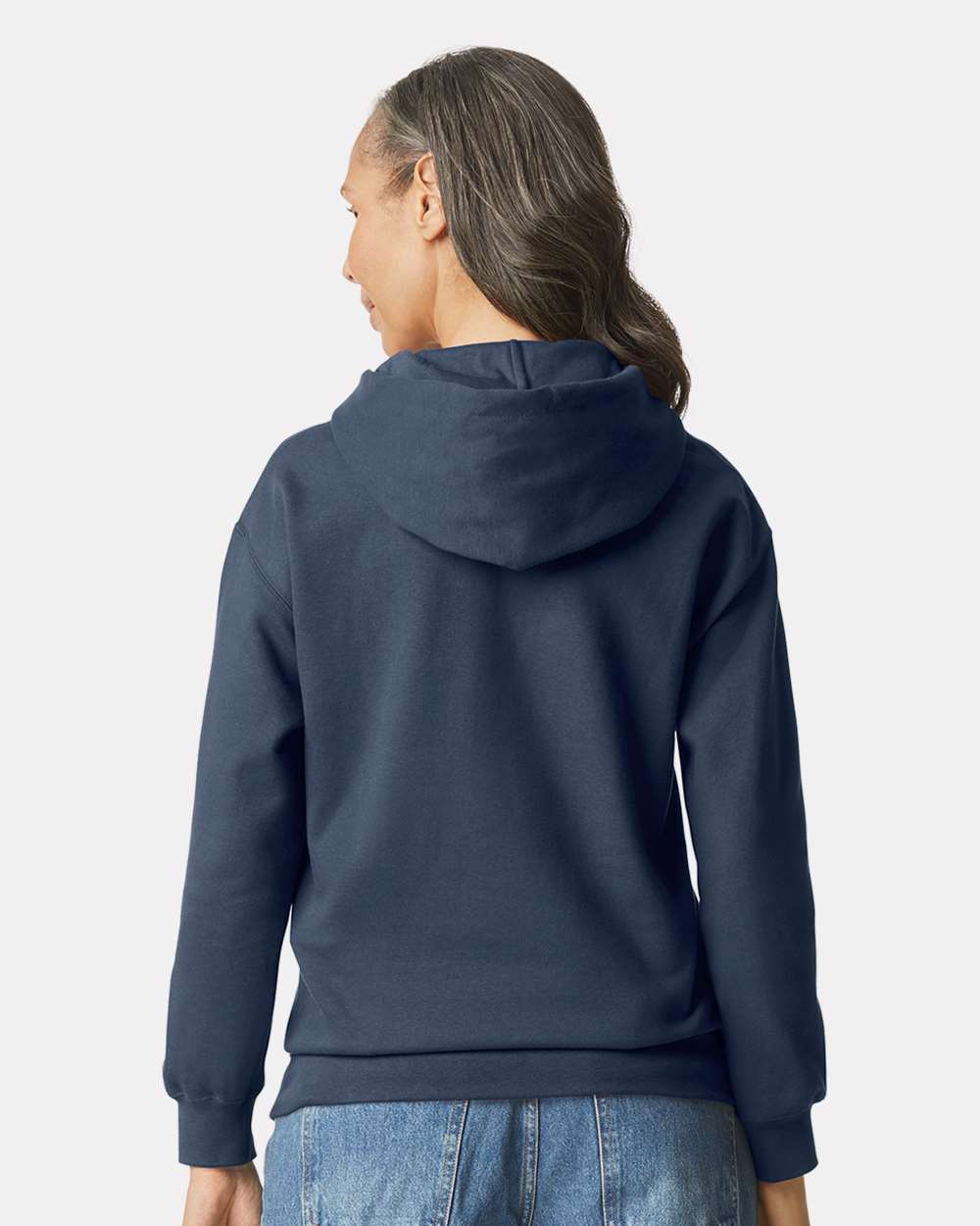 Gildan SF500 Unisex Softstyle® Midweight Hooded Sweatshirt - Blue Dusk - On Model Back