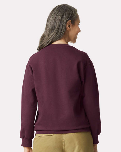 Gildan SF000 Unisex Softstyle® Midweight Crewneck Sweatshirt - Maroon - On Model Back
