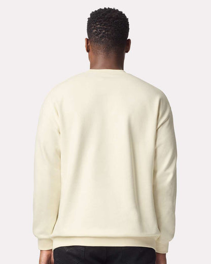 Gildan SF000 Unisex Softstyle® Midweight Crewneck Sweatshirt - Off White - On Model Back