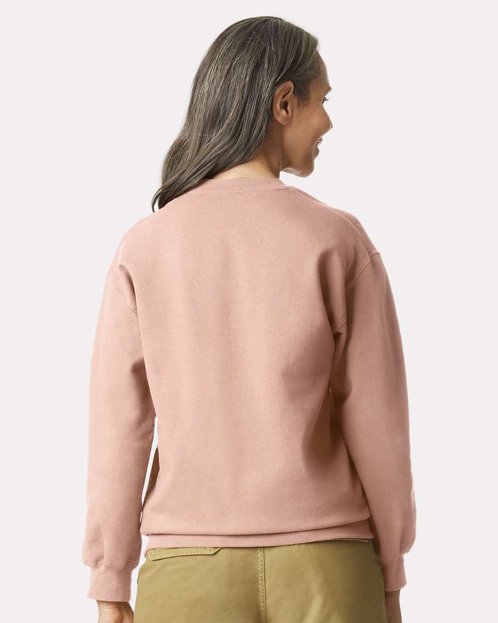 Gildan SF000 Unisex Softstyle® Midweight Crewneck Sweatshirt - Dusty Rose - On Model Back