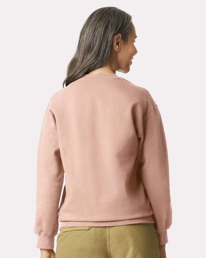 Gildan SF000 Unisex Softstyle® Midweight Crewneck Sweatshirt - Dusty Rose - On Model Back