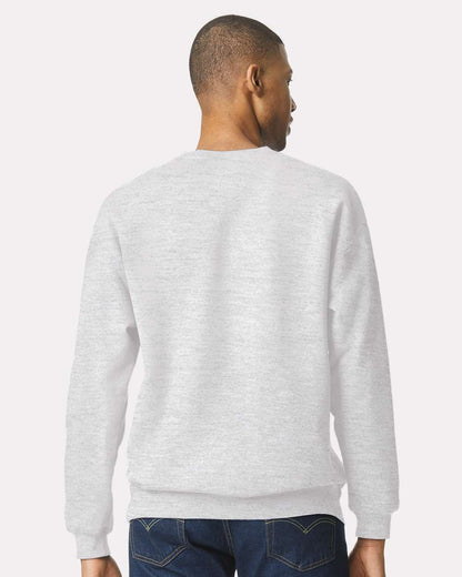Gildan SF000 Unisex Softstyle® Midweight Crewneck Sweatshirt - Ash - On Model Back